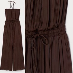 H&M Pleated Jumpsuit - Dark Brown - 10